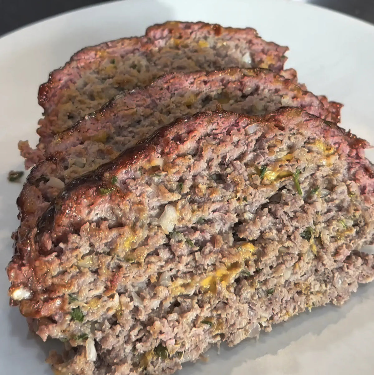 MITCH's Smoked and BBQ Glazed Meatloaf sliced and plated