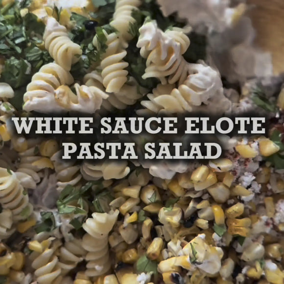 Thumbnail for article: White Sauce Elote Pasta Salad