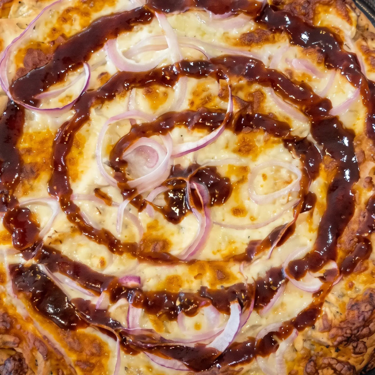 White Sauce BBQ Chicken Pizza
